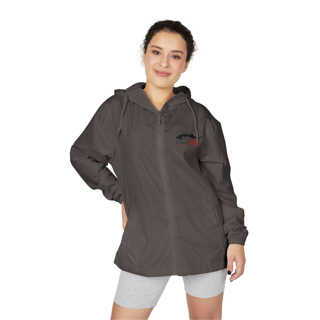Windbreaker Jacket — "Only Reds" Mountain Logo Lightweight Hooded Windbreaker