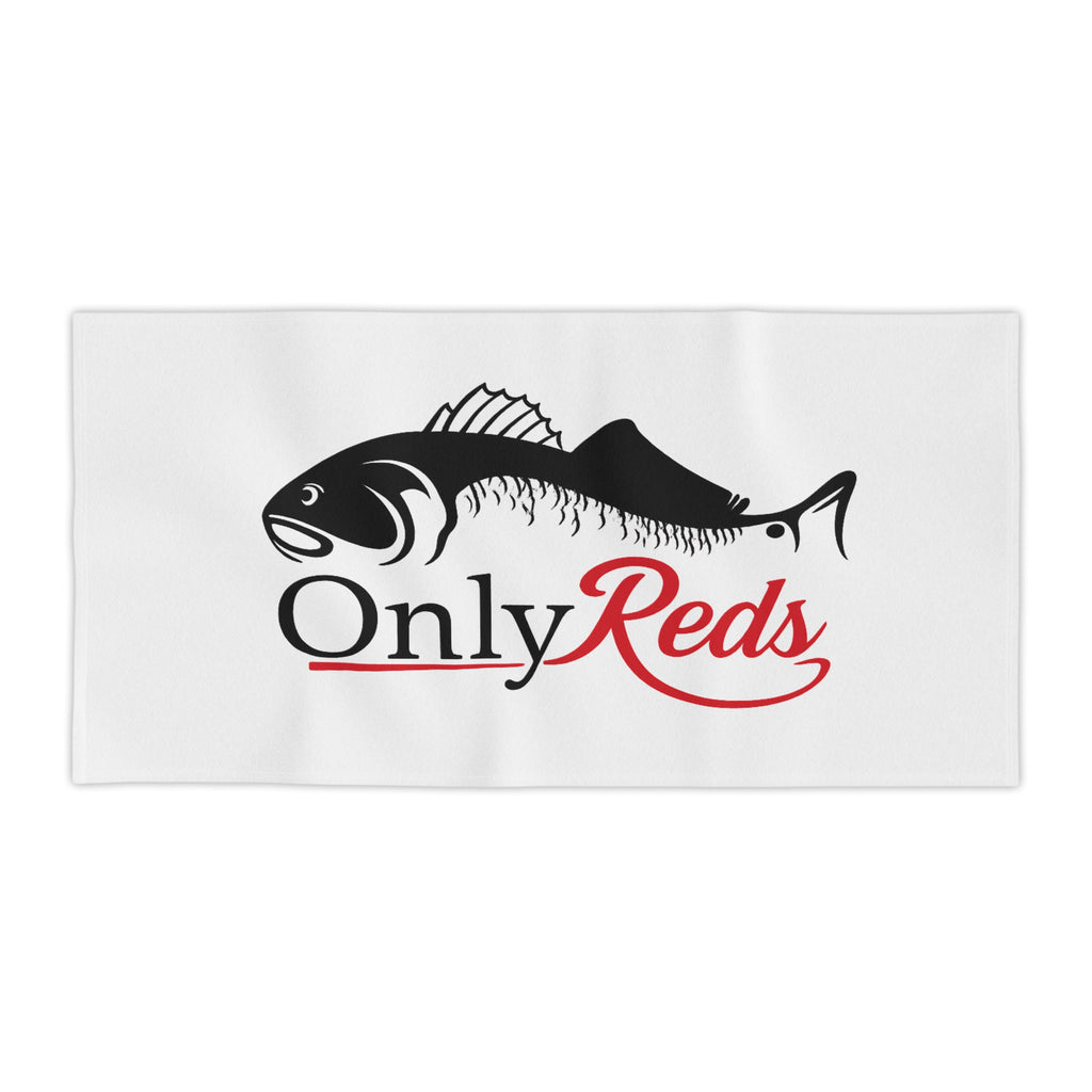 Only Reds Fishing Beach Towel — Red & Black Fish Design