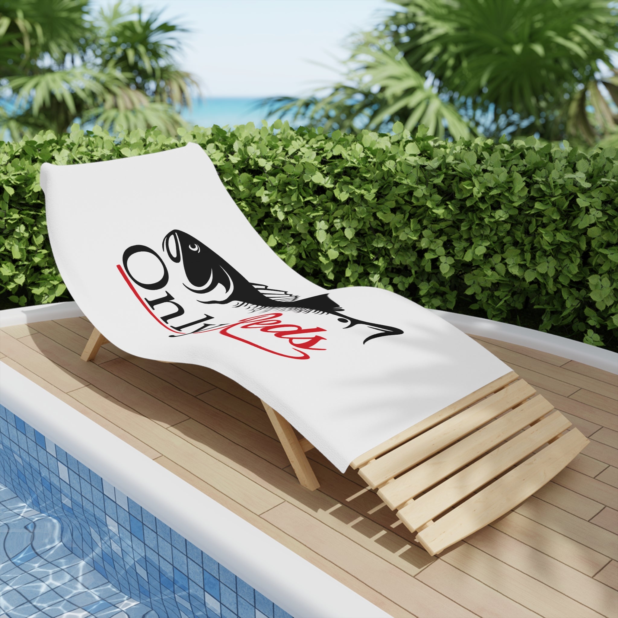 Only Reds Fishing Beach Towel — Red & Black Fish Design