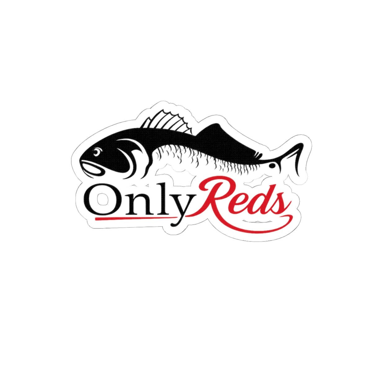 OnlyReds Fish Logo Sticker — Kiss-Cut Fishing Decal