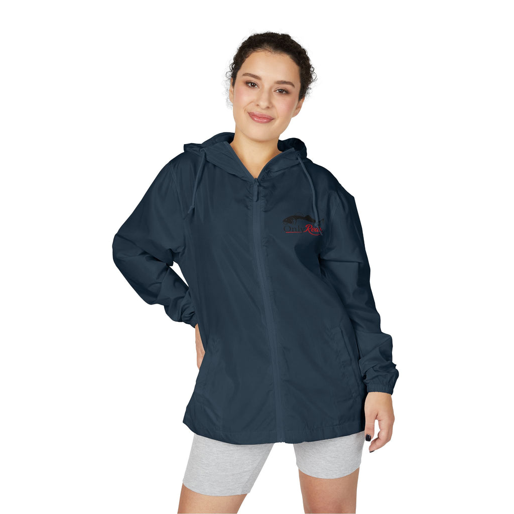 Windbreaker Jacket — "Only Reds" Mountain Logo Lightweight Hooded Windbreaker