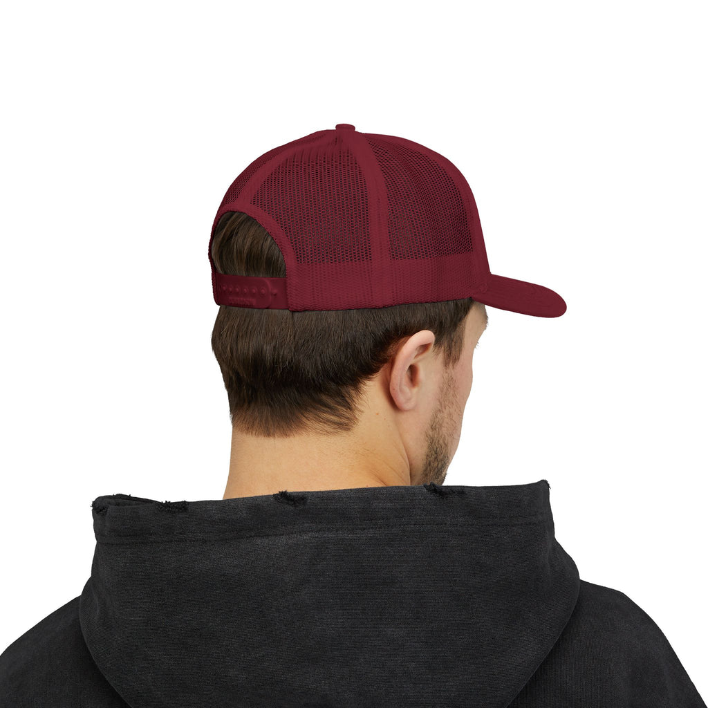 OnlyReds Fishing Trucker Cap — Embroidered Salmon Snapback Hat