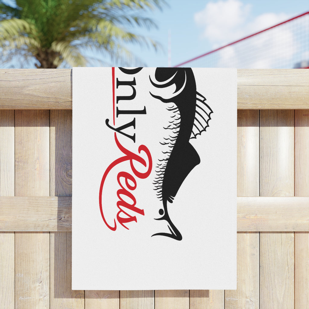 Only Reds Fishing Beach Towel — Red & Black Fish Design