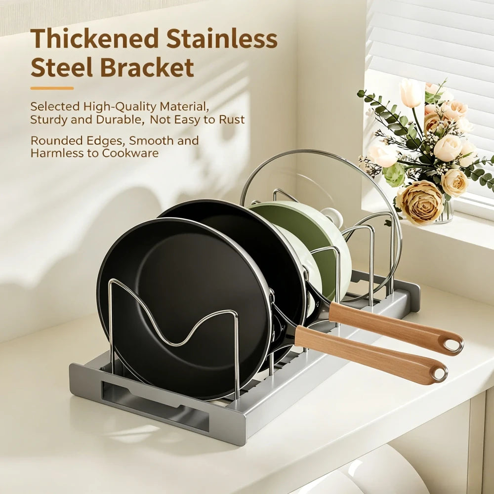 Expandable Stainless Steel Pan Organizer