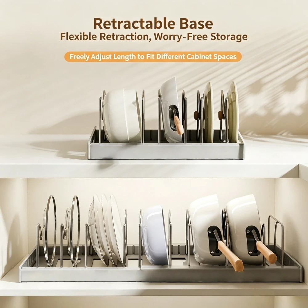 Expandable Stainless Steel Pan Organizer