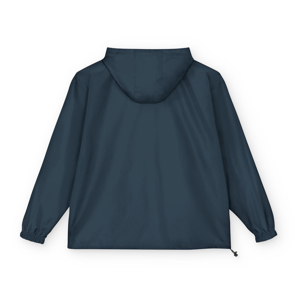 Packable Anorak Jacket — Lightweight Orange Windbreaker with Embroidered Logo