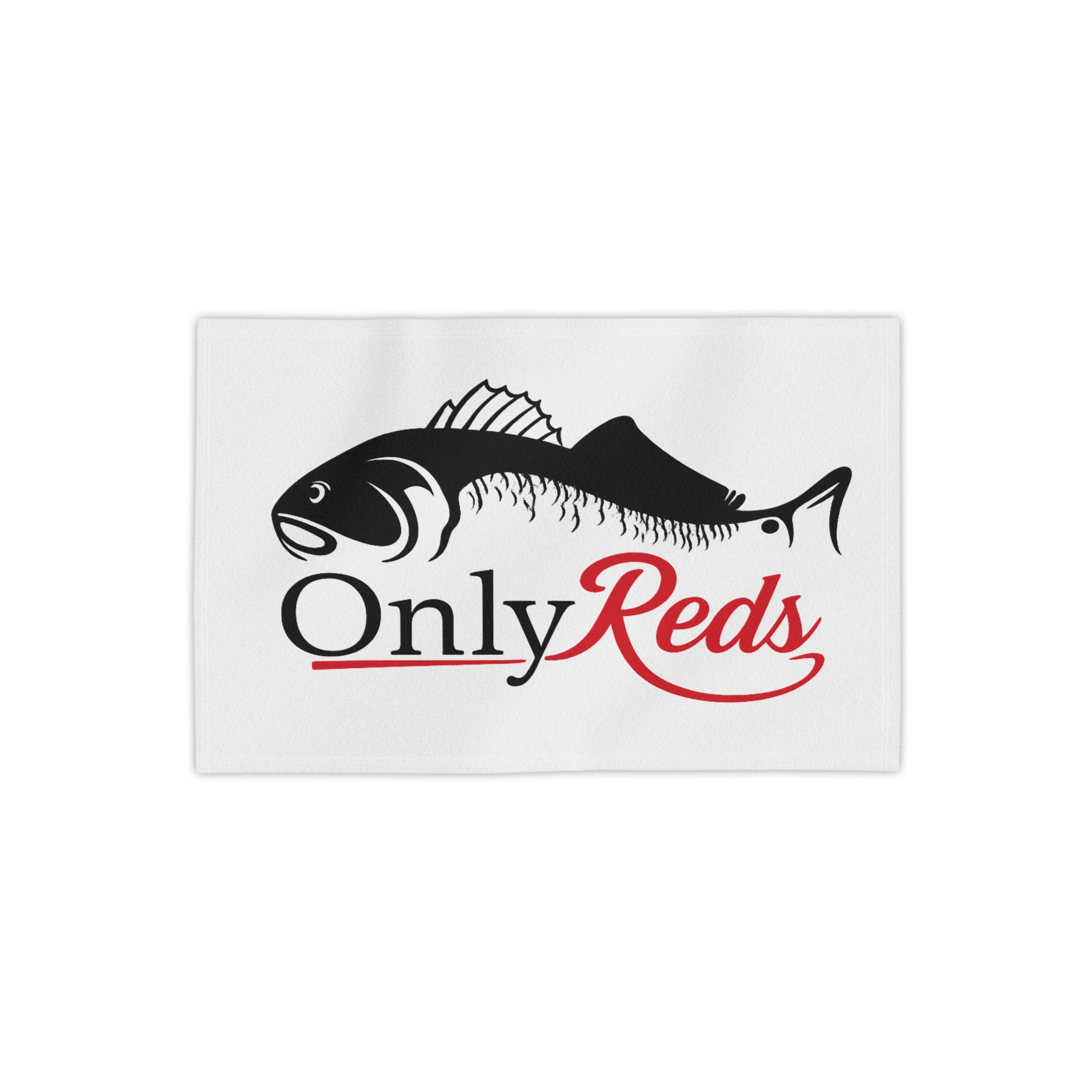 Only Reds Fishing Beach Towel — Red & Black Fish Design