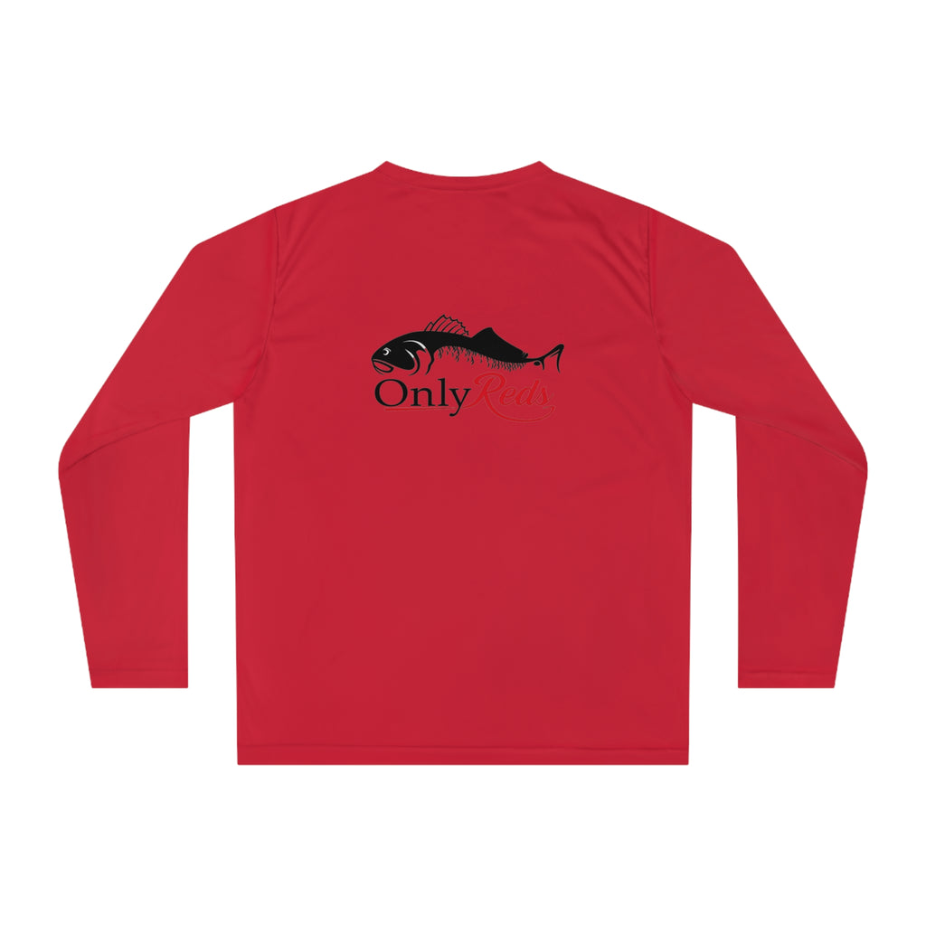 Performance Long Sleeve Shirt — "Only Reds" Fishing Logo