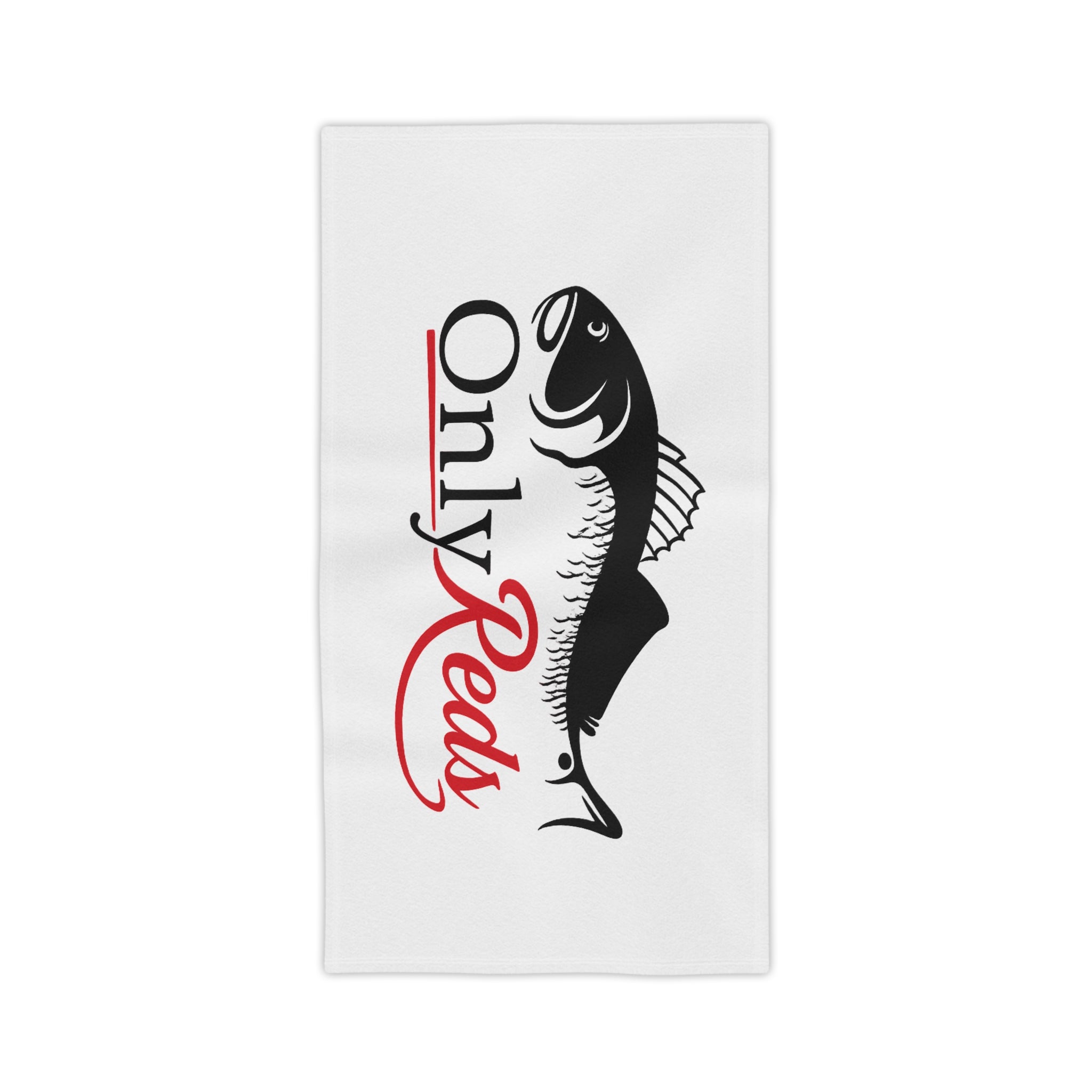 Only Reds Fishing Beach Towel — Red & Black Fish Design