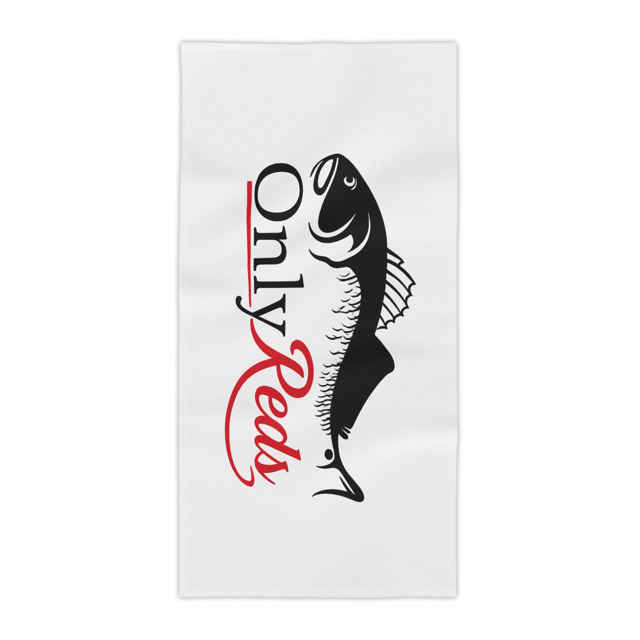 Only Reds Fishing Beach Towel — Red & Black Fish Design