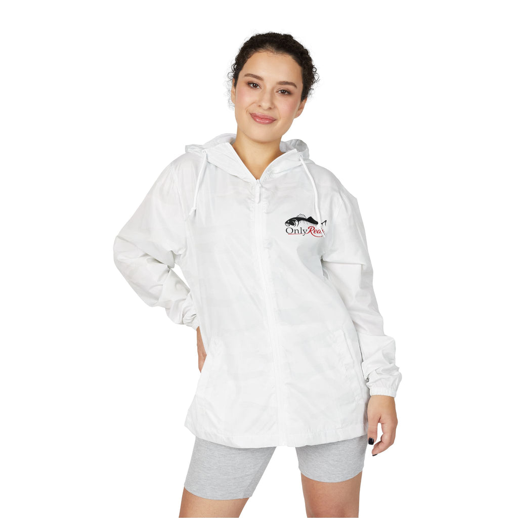 Windbreaker Jacket — "Only Reds" Mountain Logo Lightweight Hooded Windbreaker