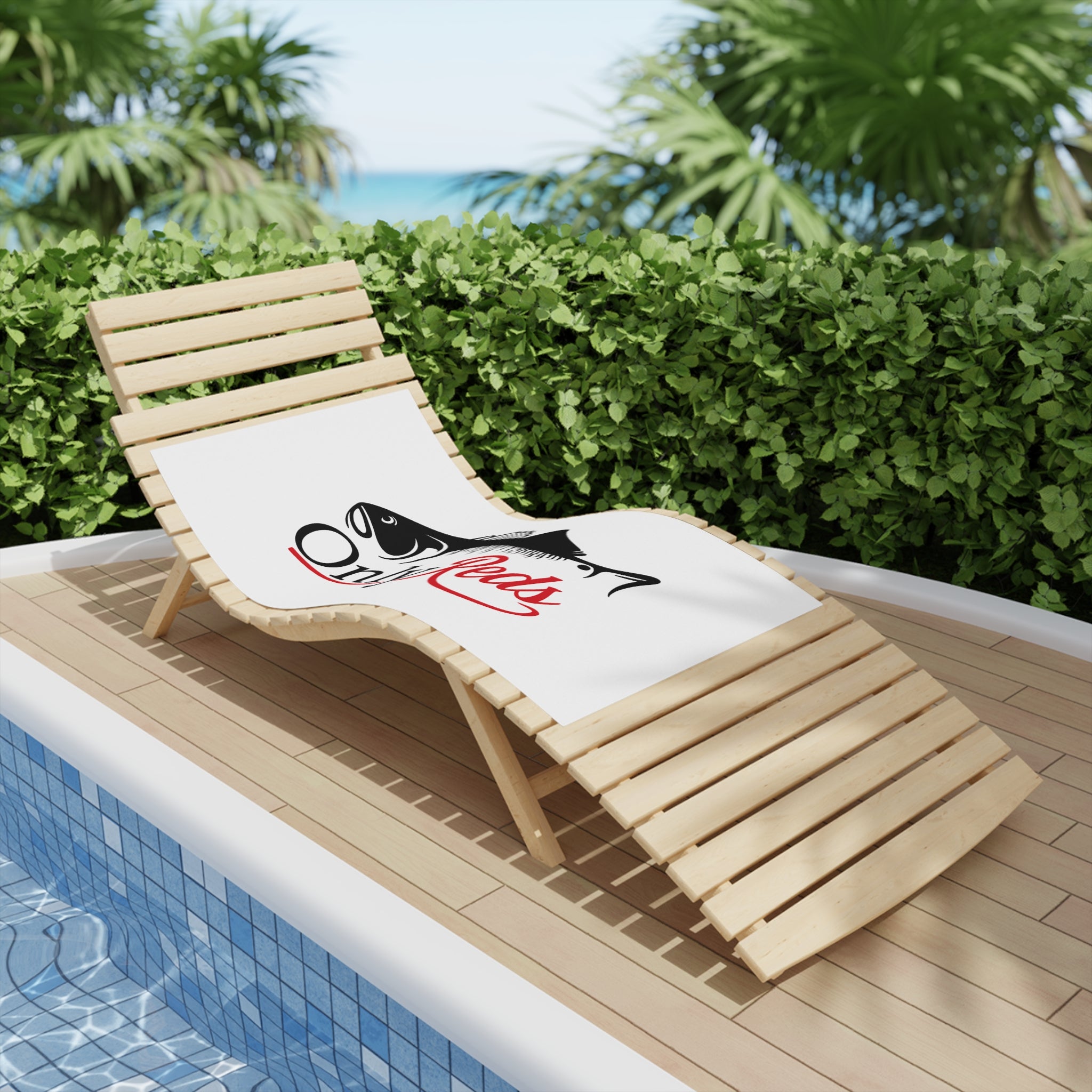 Only Reds Fishing Beach Towel — Red & Black Fish Design