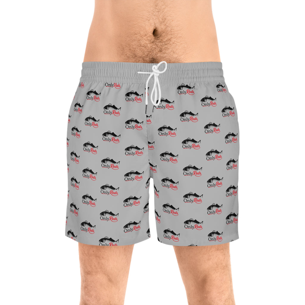 Swim Shorts — All-Over Whale Logo Pattern "Only Fish"