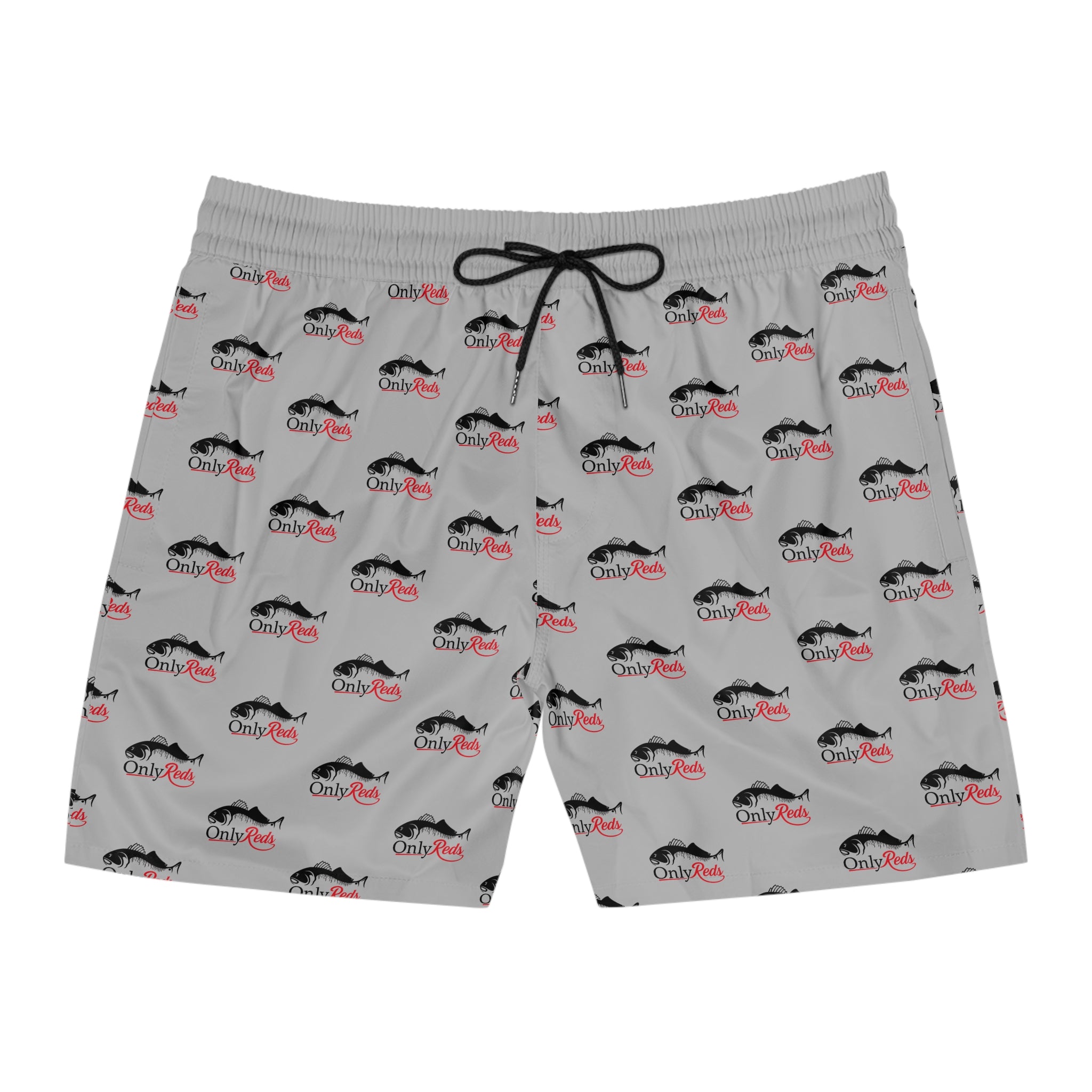 Swim Shorts — All-Over Whale Logo Pattern "Only Fish"