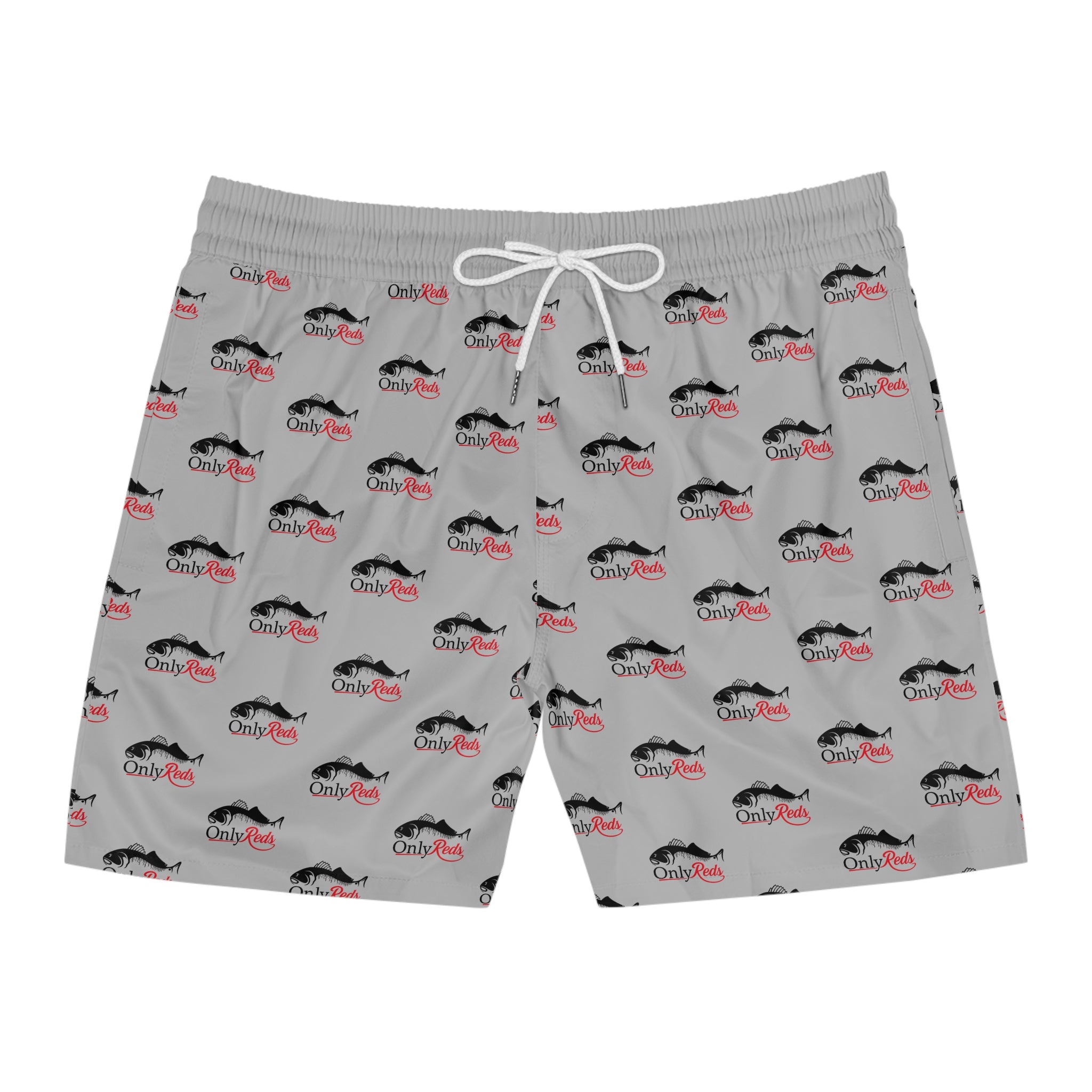 Swim Shorts — All-Over Whale Logo Pattern "Only Fish"