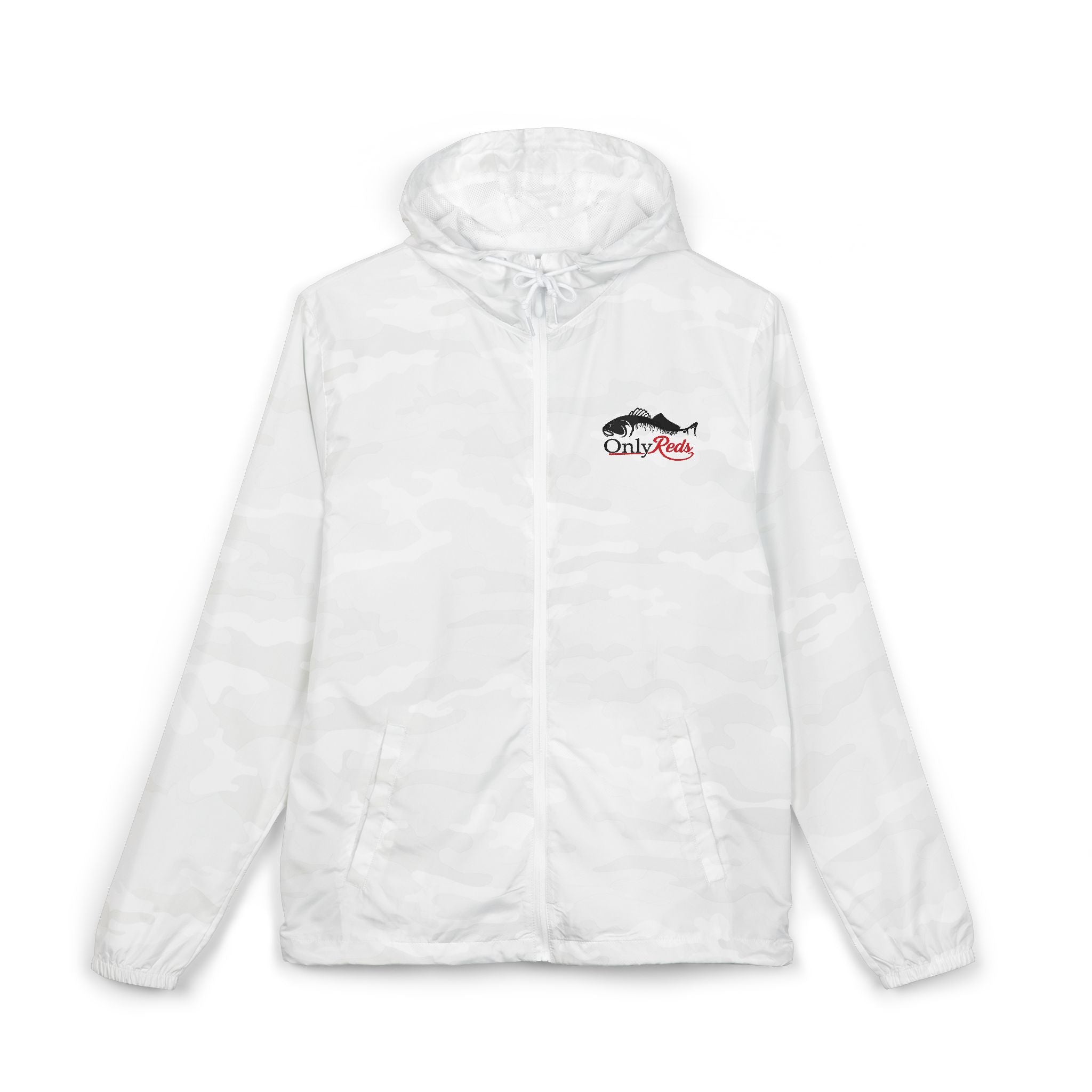 Windbreaker Jacket — "Only Reds" Mountain Logo Lightweight Hooded Windbreaker